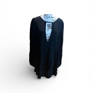 Free People deep V flowy  swing dress